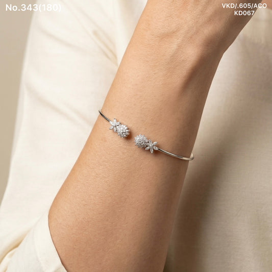 Serenity silver kada for women