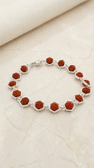 Silver Hexagon Rudraksha Bracelet