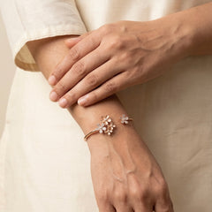 Petal harmony silver kada for women