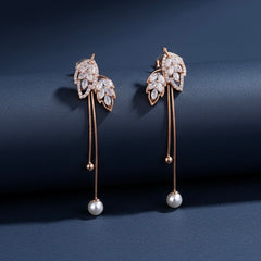Minimalist pearl silver earrings