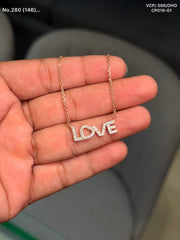 Love charm silver chain pendant