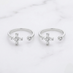 Galaxy charms silver toe rings for women