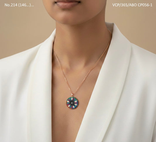 Prism spin silver chain pendant