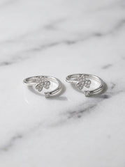 Bloom aura silver toering for women