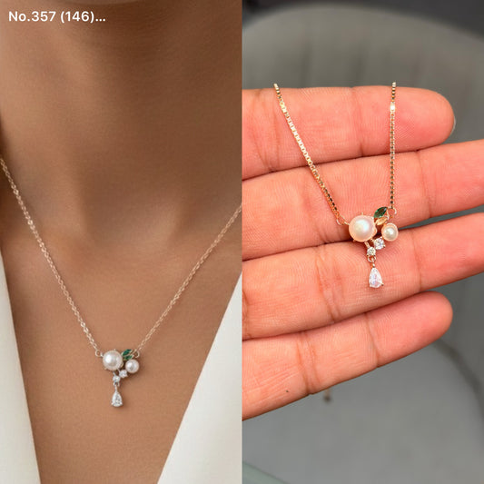 Celeste pearl silver chain pendant