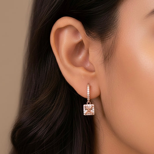 Classic stone silver earrings