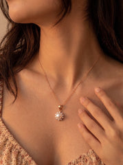 Pearl whisper silver pendant set for women