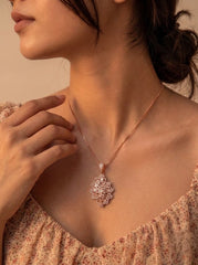 Opal shine silver pendant set for women