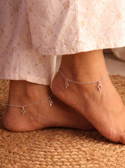 Musical charms silver Payal for women