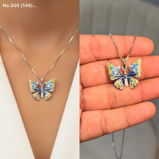 Luna Butterfly silver chain Pendant