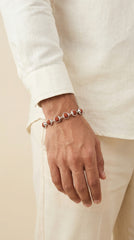Silver Capping Rudraksha Bracelet