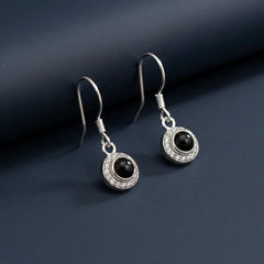 Ink spark silver earrings