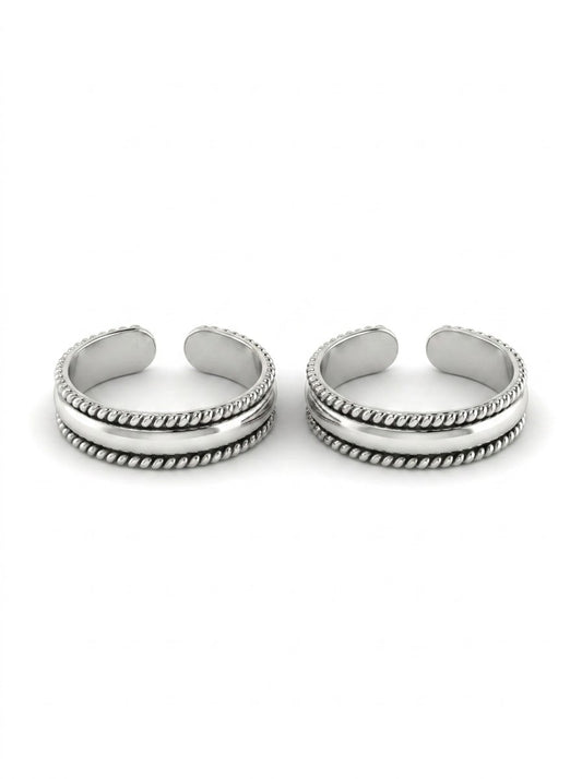 Diya silver toerings for women