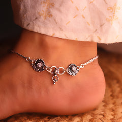 Heavystone couture silver anklet