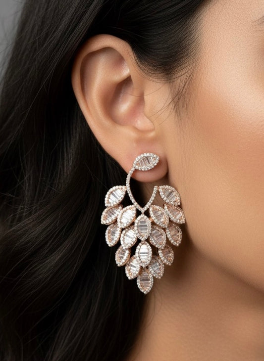 Majestic multi drops silver earrings