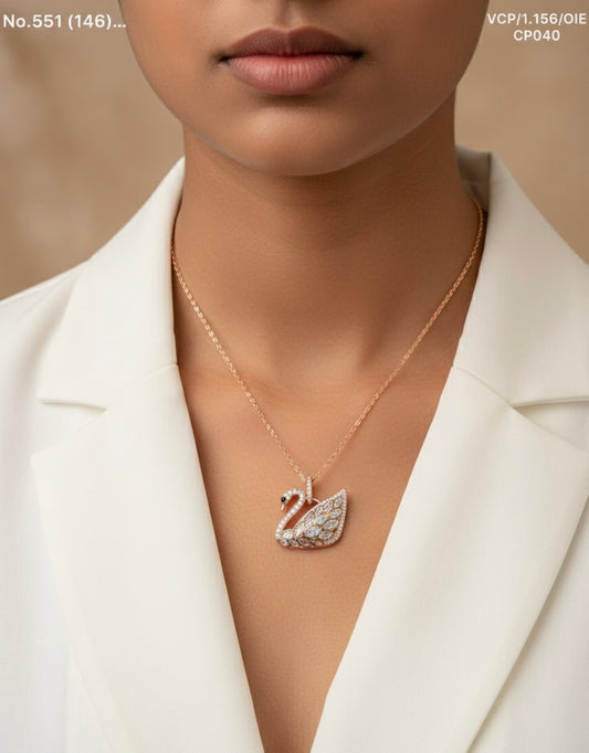 Celestial swan silver chain pendant