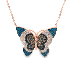 Fluttering grace silver chain pendant