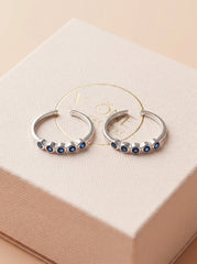 Blue mirage silver toerings for women