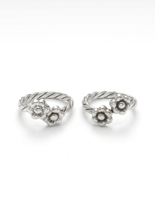 Moon pearl silver toerings for women