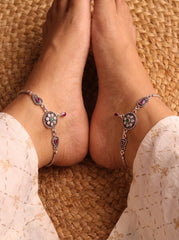 Gulbahar silver Payal for women