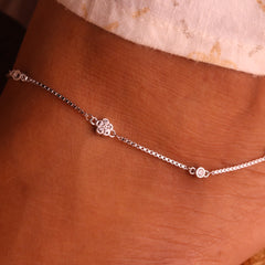 Dazzling Flower Diamond Silver Payal