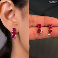 Pink charm silver stud