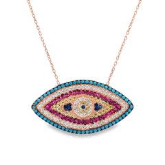 Chroma eye silver chain pendant