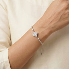 Silver matrix kada for women
