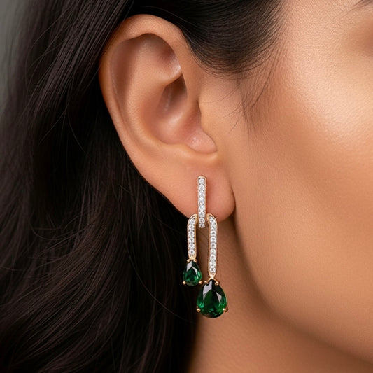 Evergreen shine silver earrings