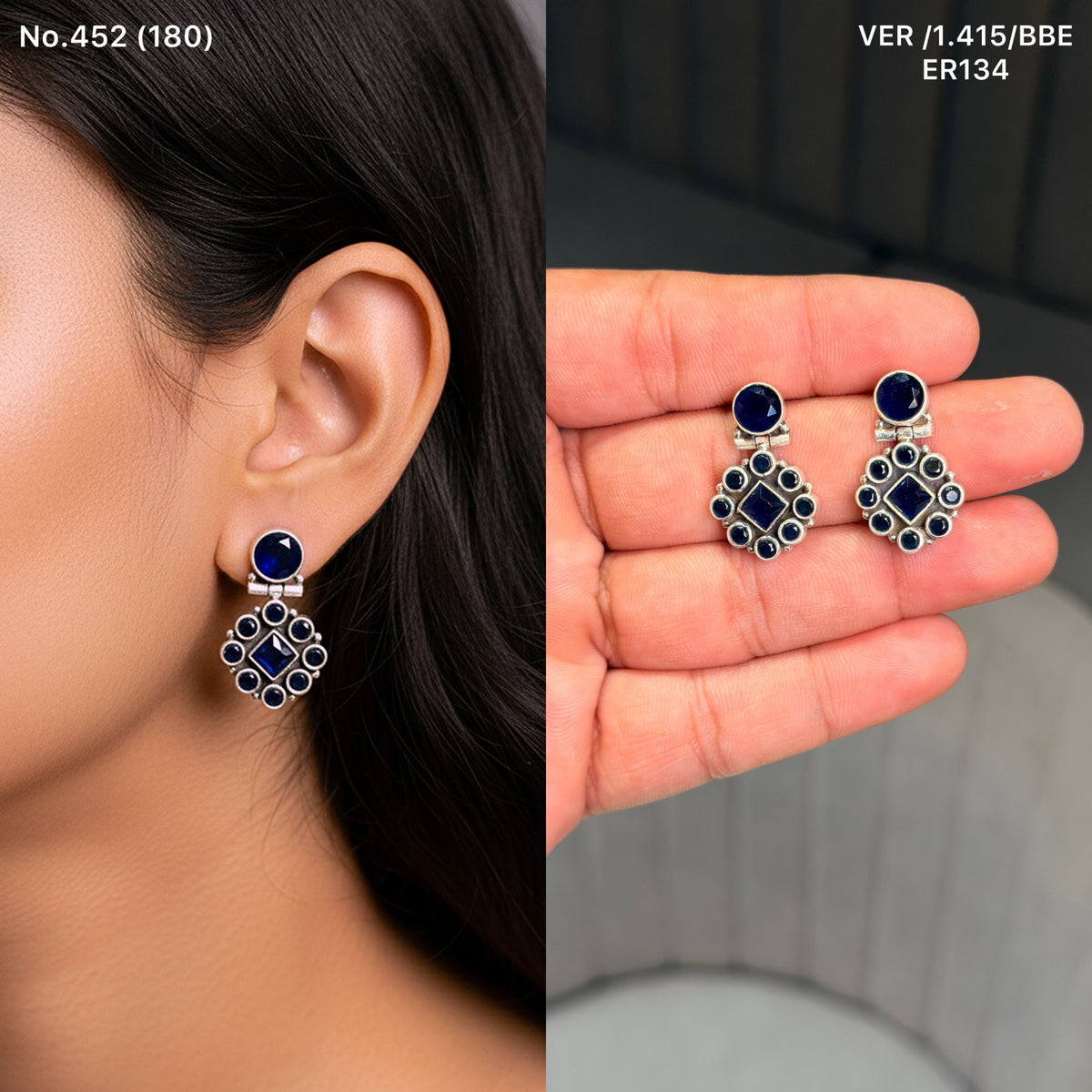 Urban aqua silver earrings
