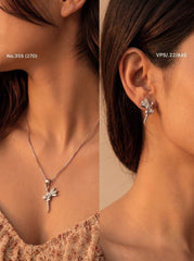 Glitter muse silver pendant set for women