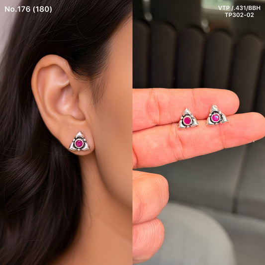 Tri-rose silver stud