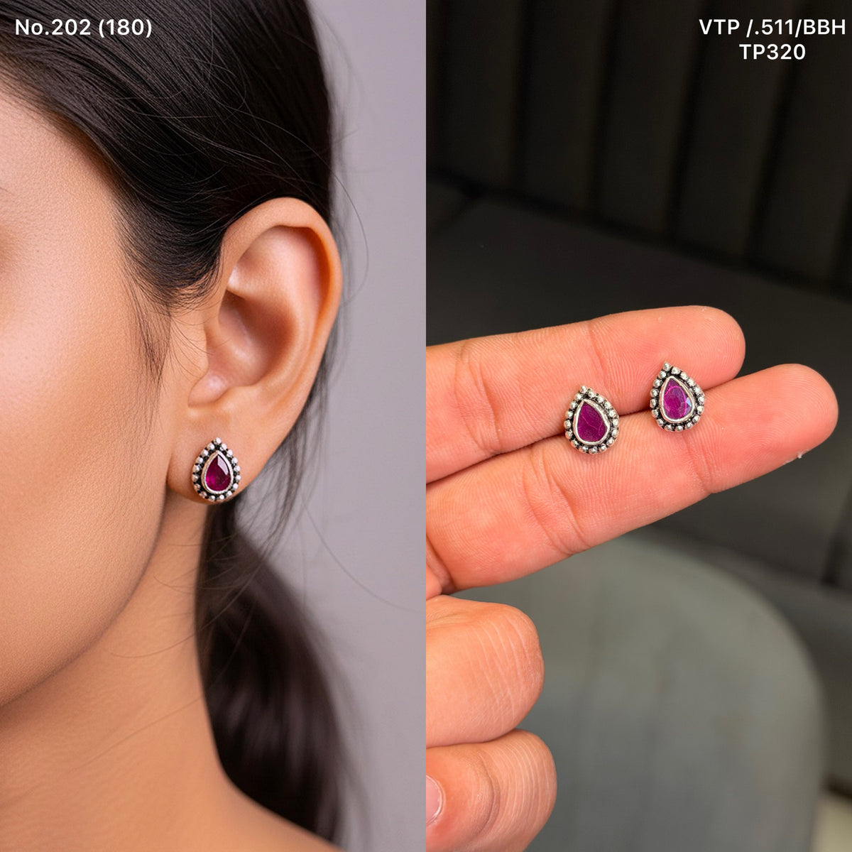 Meher voilet silver stud