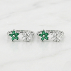 Flora dew silver toerings for women