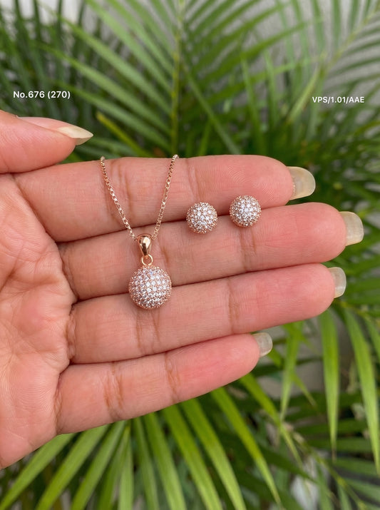 Glowvera silver pendant set for women
