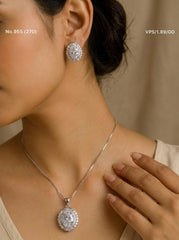 Elara shine silver pendant set for women