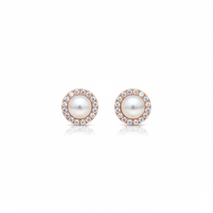 Dewy pearl silver stud