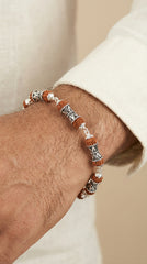 Silver Shiv Damroo Rudraksha Bracelet
