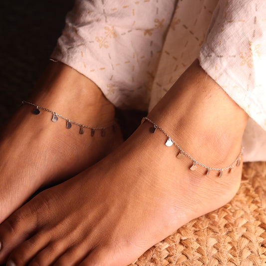 Jingle Charm Silver payal for women