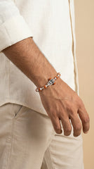 Silver Shiv Trishul Rudraksha Bracelet