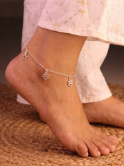 Jingle charms silver Payal for women