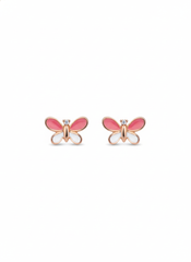 Pink pop flutter silver studs