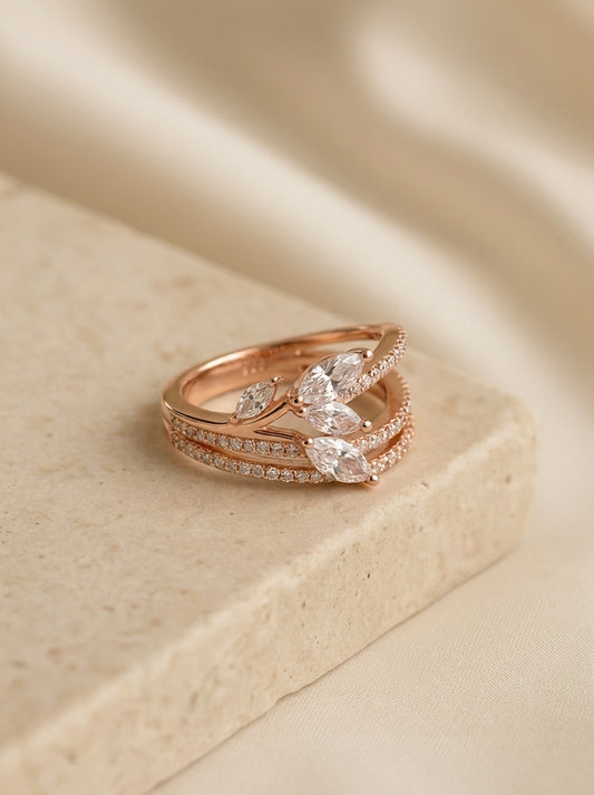 Silver charm glow ring for women