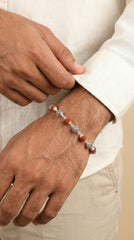 Silver Patterned Rudraksha Bracelet