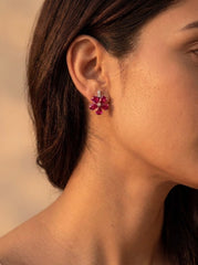 Blush bloom silver pendant set for women