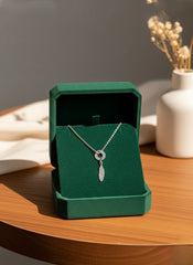 Leaf charm silver chain pendant