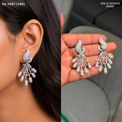 Leaf luxe silver earrings