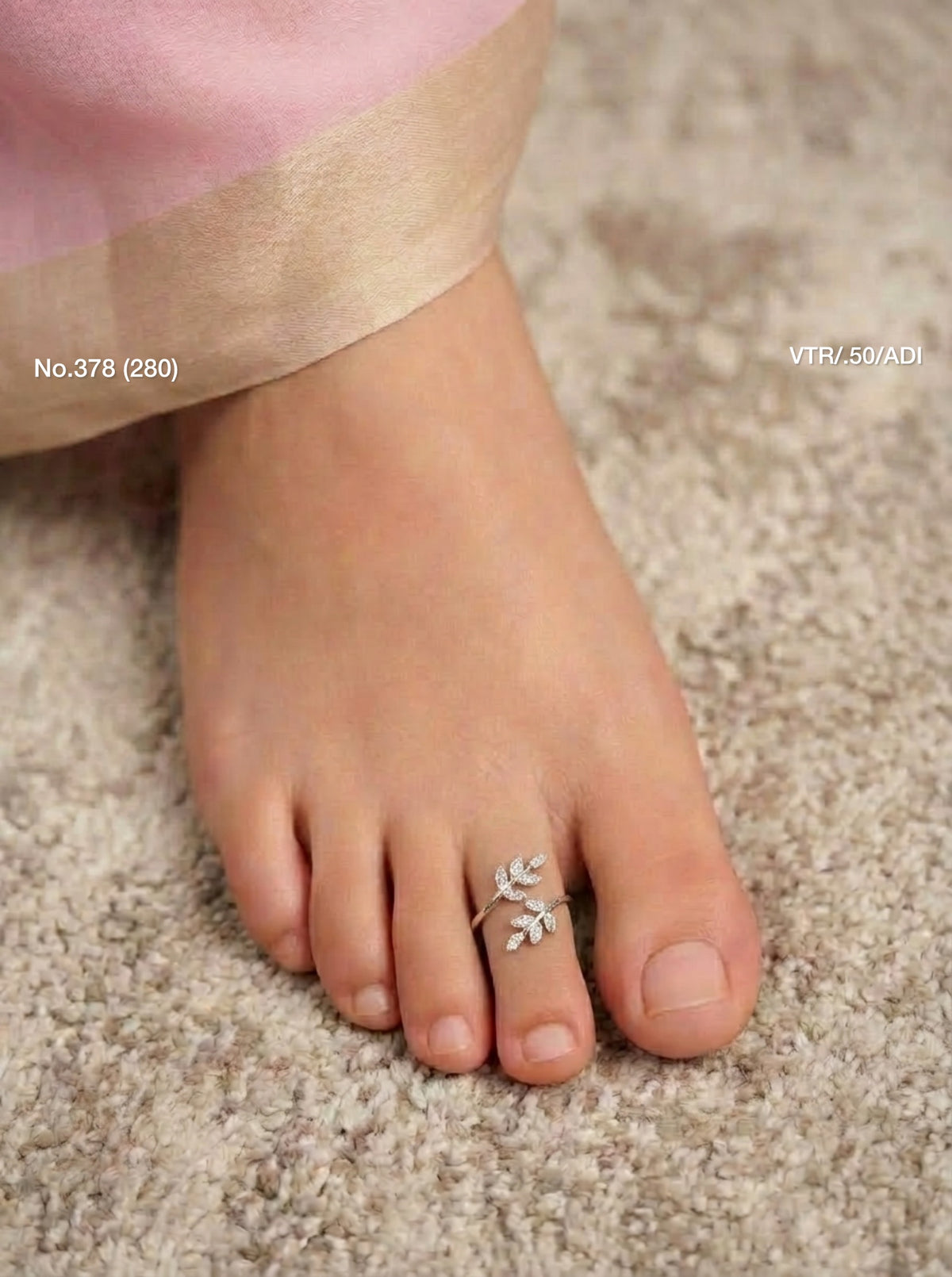 Elegant vine silver toerings for women