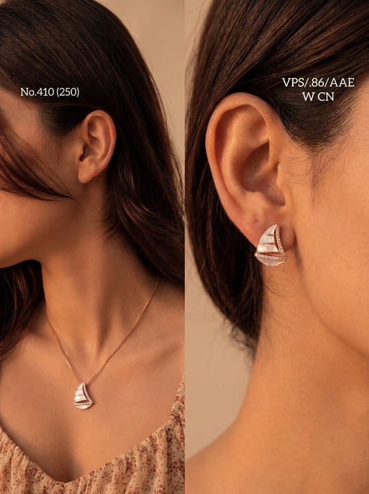 Simple elegance silver pendant set for women