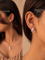 Simple elegance silver pendant set for women